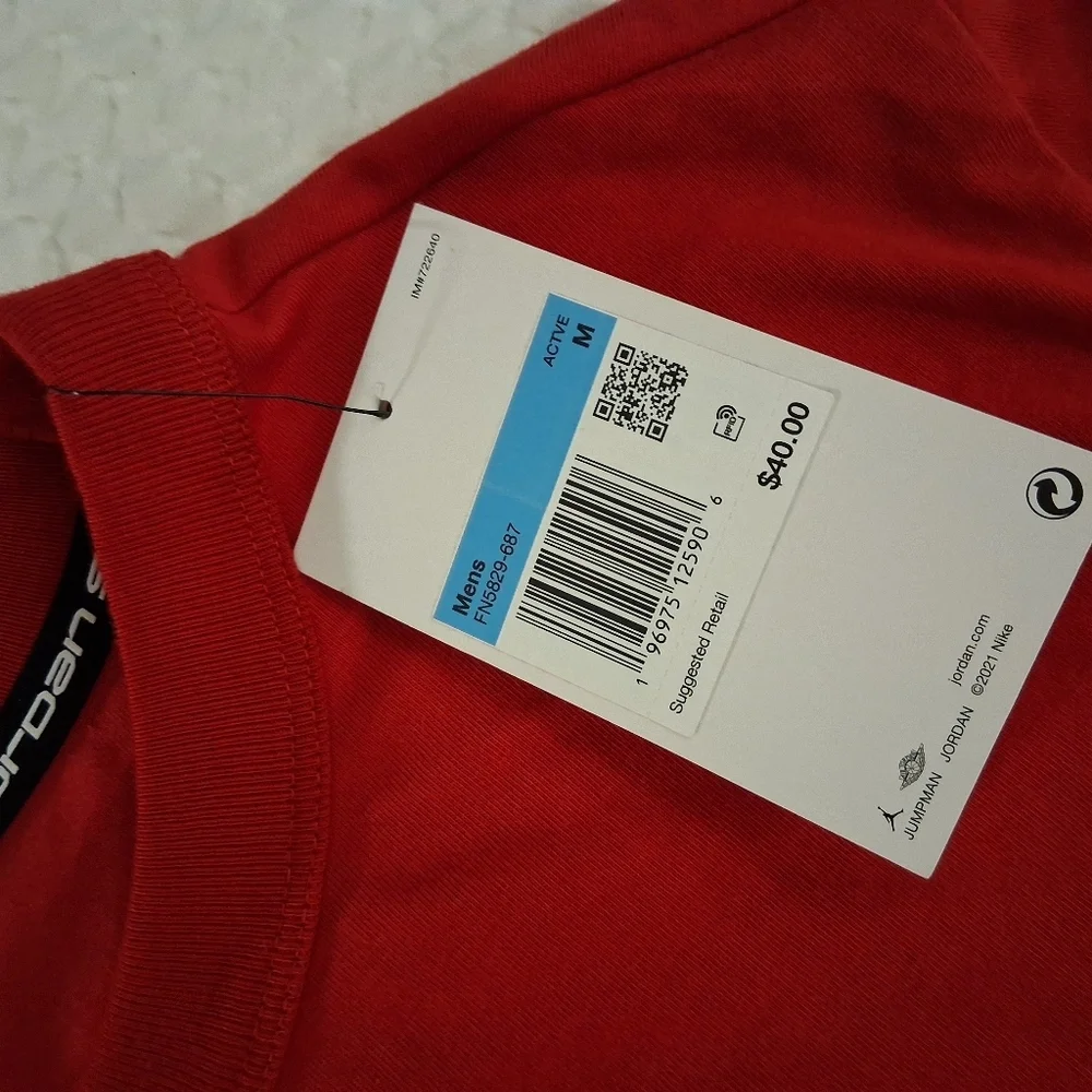 Jordan Sport Men’s Red Crew Short-Sleeve T-Shirt with Black Jumpman